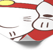 Naadloos patroon met Maneki-Neko-kattehand geteken Poster (Hoek)