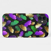 Naadloos patroon met Mardi Gras-veren Case-Mate iPhone Case (Achterkant (horizontaal))