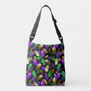 Naadloos patroon met Mardi Gras-veren Crossbody Tas