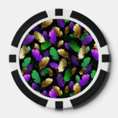 Naadloos patroon met Mardi Gras-veren Poker Chips (Voorkant)