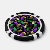 Naadloos patroon met Mardi Gras-veren Poker Chips (Enkel)