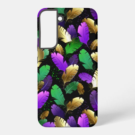Naadloos patroon met Mardi Gras-veren Samsung Galaxy Hoesje (Achterkant)