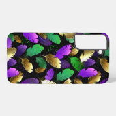 Naadloos patroon met Mardi Gras-veren Samsung Galaxy Hoesje (Achterkant horizontaal)