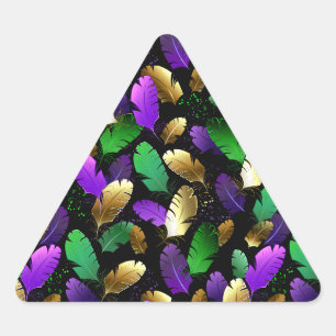 Naadloos patroon met Mardi Gras-veren Sticker