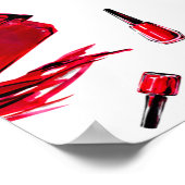 Naadloos patroon met meisjes in rode kleur poster (Hoek)