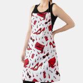 Naadloos patroon met meisjes in rode kleur schort (Insitu)