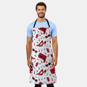 Naadloos patroon met meisjes in rode kleur schort (Gedragen)