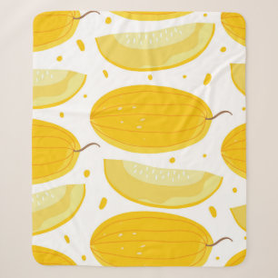 Naadloos patroon met meloenen. Doodle fruits. Vint Sherpa Deken
