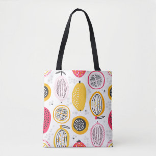 Naadloos patroon met met de hand getrokken exotisc tote bag