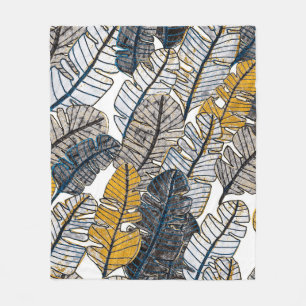 Naadloos patroon met met de hand getrokken tropisc fleece deken