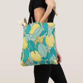 naadloos patroon met met de hand getrokken tuin vo tote bag (Dichtbij)