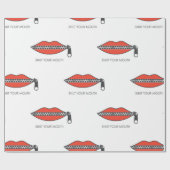 Naadloos patroon met mond van Vrouw met ritssluiti Cadeaupapier (Vlak)