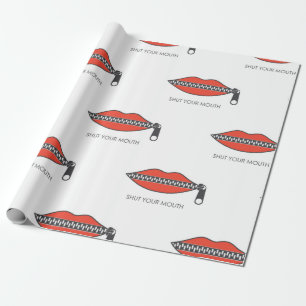 Naadloos patroon met mond van Vrouw met ritssluiti Cadeaupapier