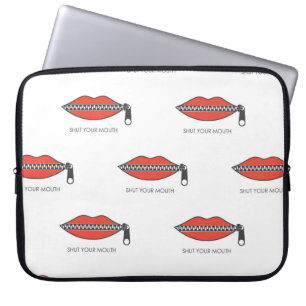 Naadloos patroon met mond van Vrouw met ritssluiti Laptop Sleeve
