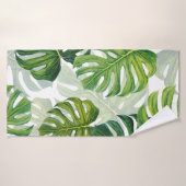 Naadloos patroon met monstera-bladeren badhanddoek (Badhanddoek)