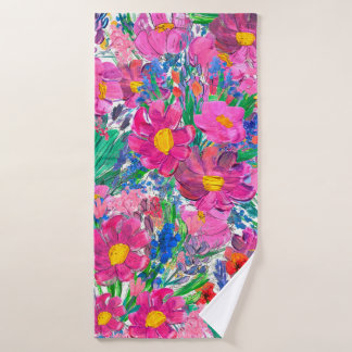Naadloos patroon met mooie bloemen. Watercolo Badhanddoek