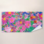 Naadloos patroon met mooie bloemen. Watercolo Badhanddoek (Badhanddoek)