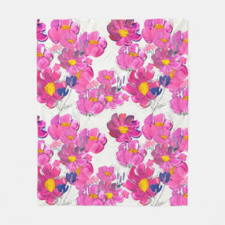 Naadloos patroon met mooie bloemen. Watercolo Fleece Deken