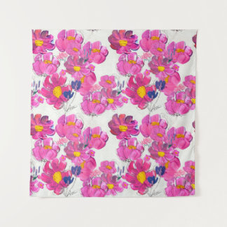 Naadloos patroon met mooie bloemen. Watercolo Wandkleed