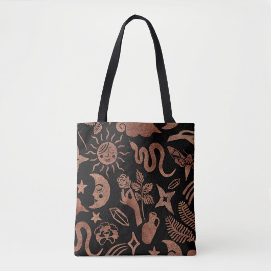 Naadloos patroon met mystieke en magische symbolen tote bag (Voorkant)