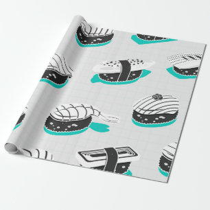 Naadloos patroon met nigiri sushi cadeaupapier