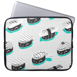 Naadloos patroon met nigiri sushi laptop sleeve