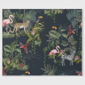 Naadloos patroon met oerwouden, bloemen en bloemen cadeaupapier (Vlak)