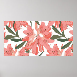 Naadloos patroon met Oleander-bloem. Floral comp Poster