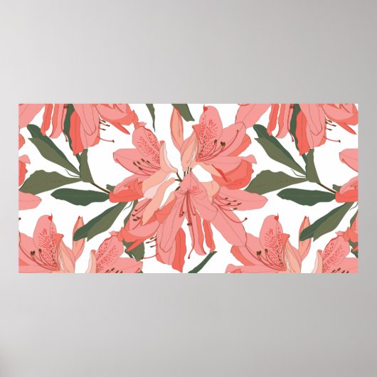 Naadloos patroon met Oleander-bloem. Floral comp Poster (Voorkant)