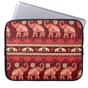 Naadloos patroon met olifanten laptop sleeve