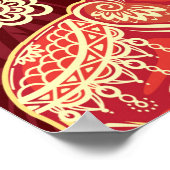 Naadloos patroon met olifanten poster (Hoek)