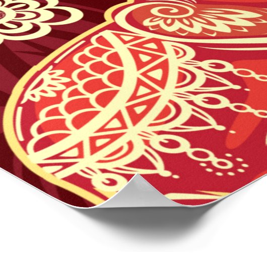 Naadloos patroon met olifanten poster (Hoek)