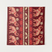 Naadloos patroon met olifanten wandkleed (Voorkant (horizontaal))