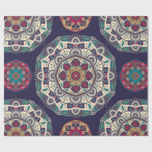 Naadloos patroon met ornamentaal floreel etnisch m cadeaupapier (Vlak)