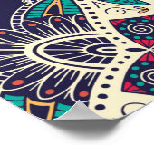 Naadloos patroon met ornamentaal floreel etnisch m poster (Hoek)