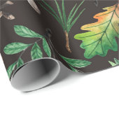 Naadloos patroon met paddenstoelen, noten, bladere cadeaupapier (Rol Hoek)