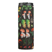 Naadloos patroon met paddenstoelen, noten, bladere thermosbeker (Achterkant)