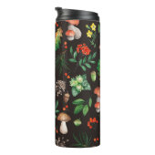 Naadloos patroon met paddenstoelen, noten, bladere thermosbeker (Geroteerd rechts)