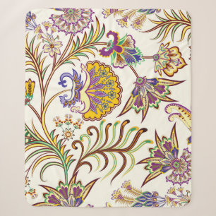 Naadloos patroon met paisleyfloraal sherpa deken