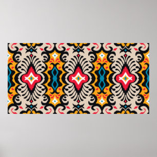 Naadloos patroon met paisleyversiering poster