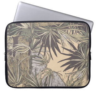 Naadloos patroon met palmbladeren, helderpatroon, laptop sleeve