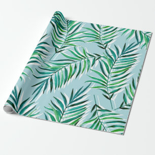 Naadloos patroon met palmvertakkingen. Waterverf h Cadeaupapier