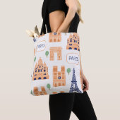 Naadloos patroon met Parisiaanse mijlpalen Tote Bag (Dichtbij)