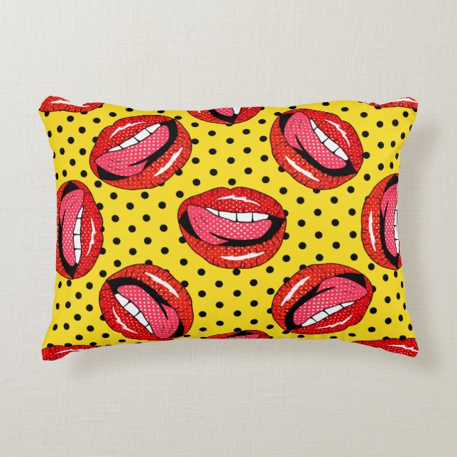 Naadloos patroon met patchbadjes voor cartoon met  accent kussen (Voorkant)