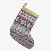 Naadloos patroon met patchworktegels. kleine kerstsok (Voorkant (Hangend))