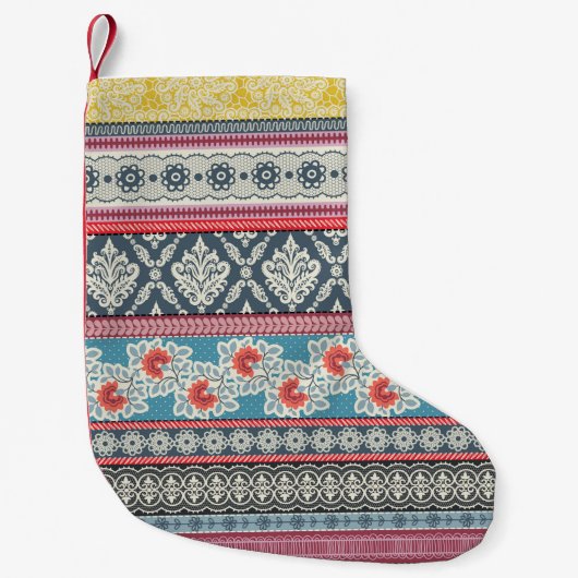Naadloos patroon met patchworktegels. kleine kerstsok (Voorkant)