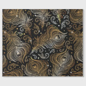 Naadloos patroon met paukveren. Freehand Cadeaupapier (Vlak)