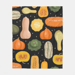 Naadloos patroon met pompoenen en pompoenen fleece deken