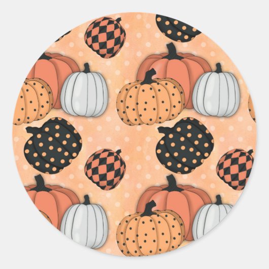 Naadloos patroon met pompoenen.Thanksgiving dag. Ronde Sticker (Voorkant)