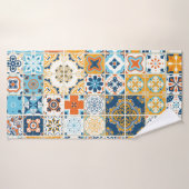 Naadloos patroon met Portugese tegels. illus Badhanddoek (Badhanddoek)